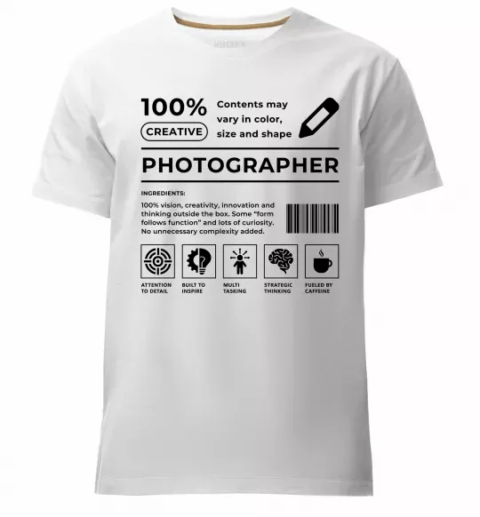 Мужская премиум футболка Photographer склад Белый фото