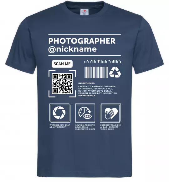 Мужская футболка Photographer ВАШ НІКНЕЙМ Темно-синий фото
