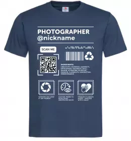 Мужская футболка Photographer ВАШ НІКНЕЙМ Темно-синий фото