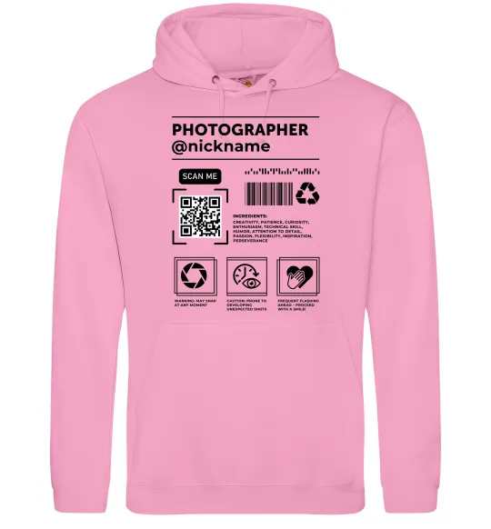 Женская толстовка (худи) Photographer ВАШ НІКНЕЙМ Розовый фото