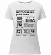 Женская премиум футболка Photographer ВАШ НІКНЕЙМ Белый фото