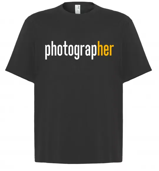 Футболка Оверсайз Photograp her Чорний фото