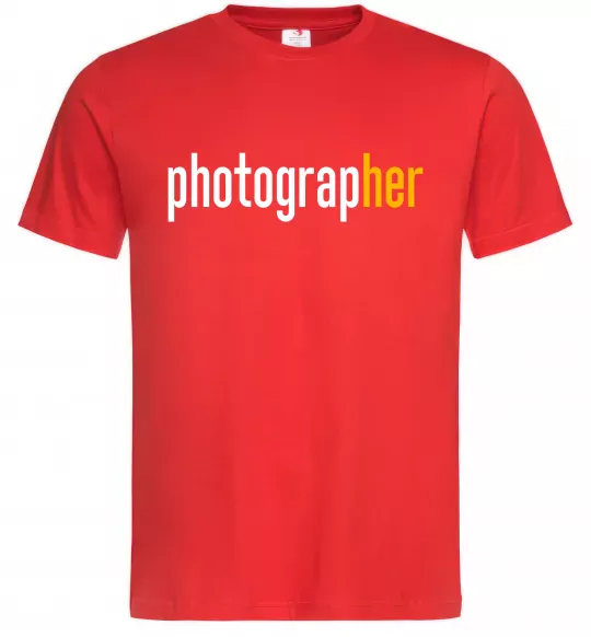 Мужская футболка Photograp her Красный фото