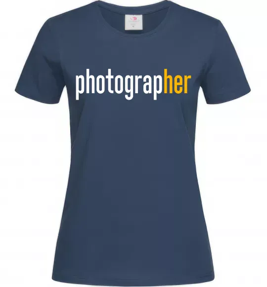 Женская футболка Photograp her Темно-синий фото