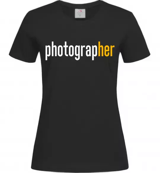 Женская футболка Photograp her Черный фото