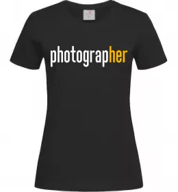 Женская футболка Photograp her Черный фото