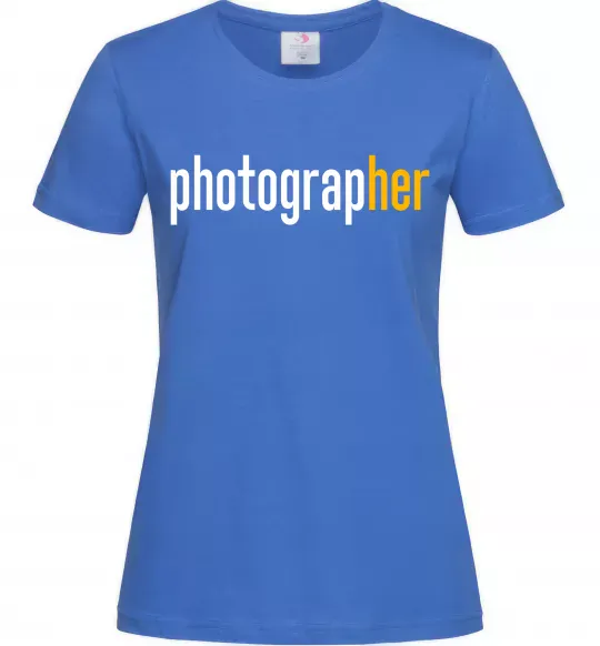 Женская футболка Photograp her Ярко-синий фото