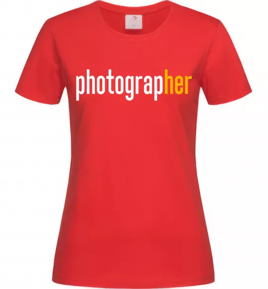 Женская футболка Photograp her Красный фото