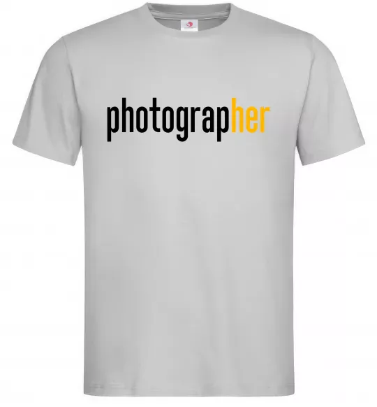 Мужская футболка Photograp her Серый фото