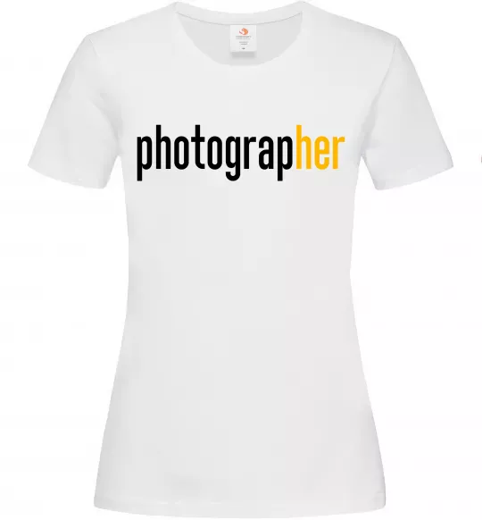 Женская футболка Photograp her Белый фото