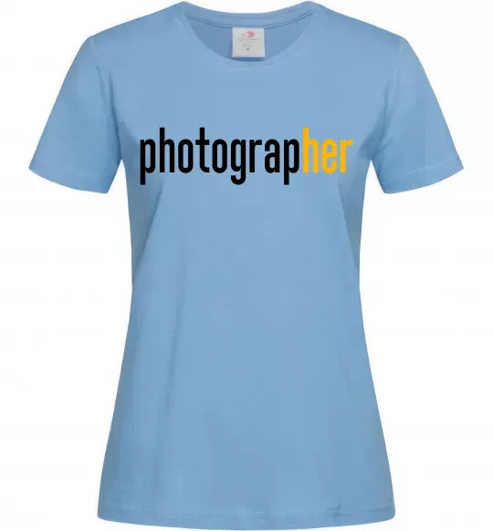 Женская футболка Photograp her Голубой фото