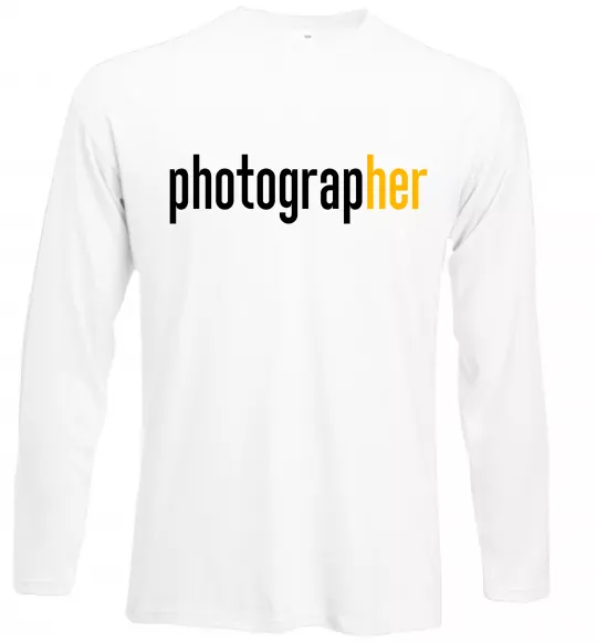 Лонгслив Photograp her Белый фото