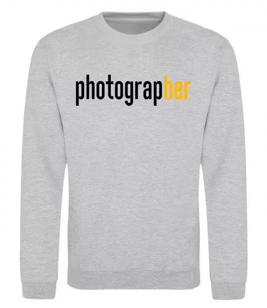Свитшот Photograp her Серый меланж фото