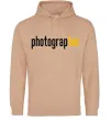 Мужская толстовка (худи) Photograp her Песочный фото