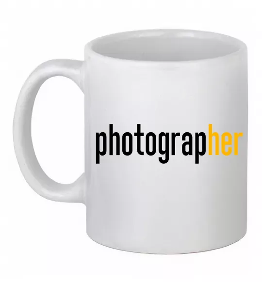 Чашка керамічна Photograp her Білий фото
