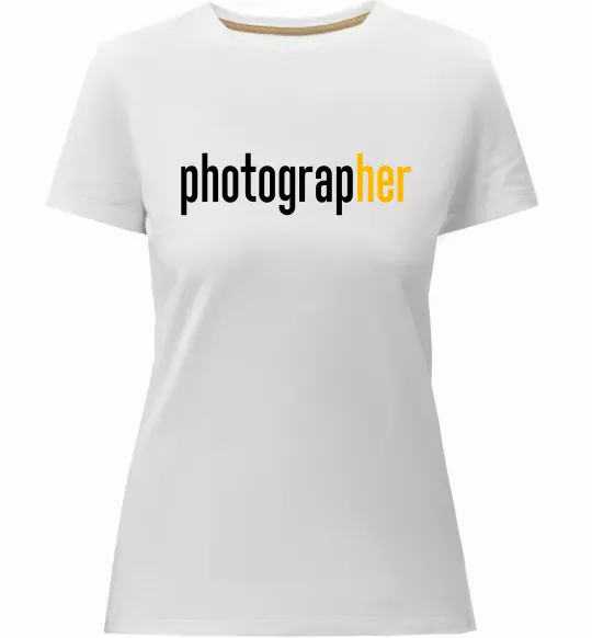 Женская премиум футболка Photograp her Белый фото