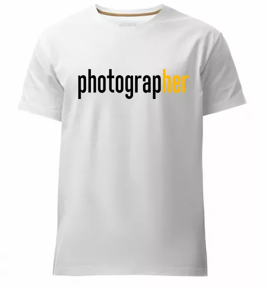 Мужская премиум футболка Photograp her Белый фото
