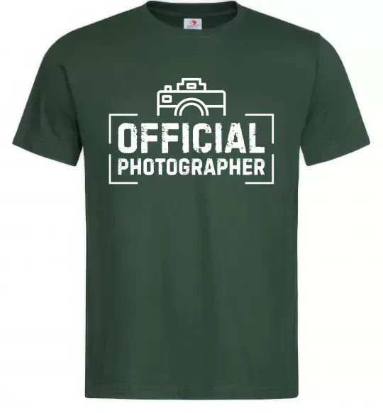 Мужская футболка Official photographer Темно-зеленый фото
