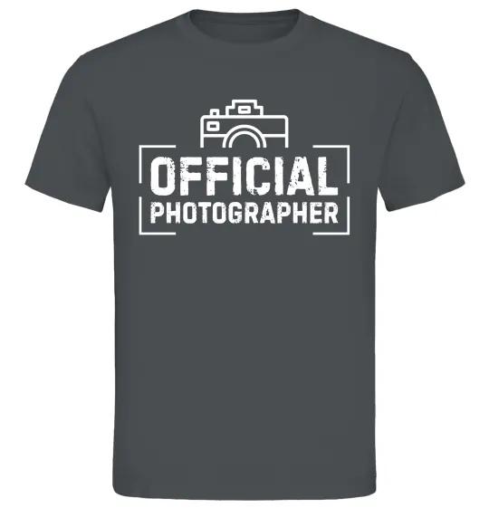 Мужская футболка Official photographer Графит фото