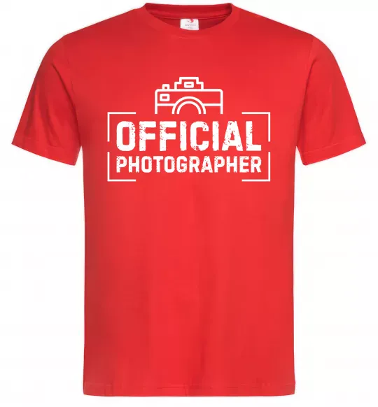 Мужская футболка Official photographer Красный фото