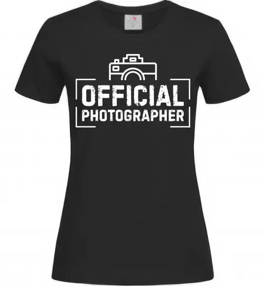 Женская футболка Official photographer Черный фото