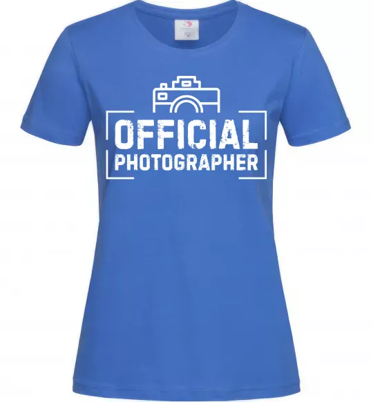 Женская футболка Official photographer Ярко-синий фото