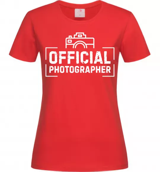 Женская футболка Official photographer Красный фото