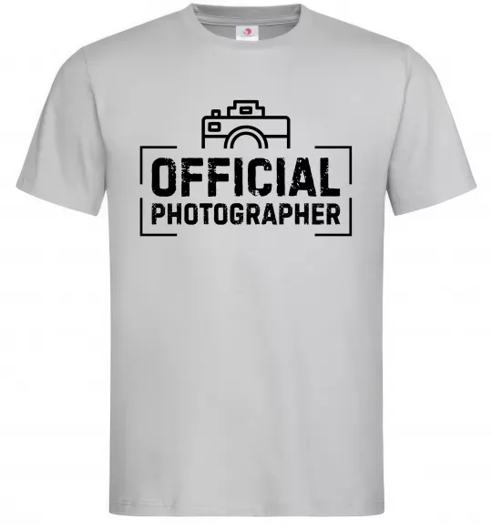Мужская футболка Official photographer Серый фото