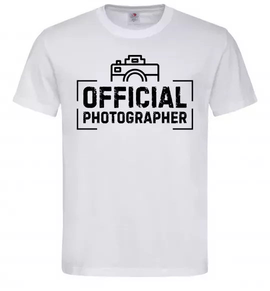 Мужская футболка Official photographer Белый фото