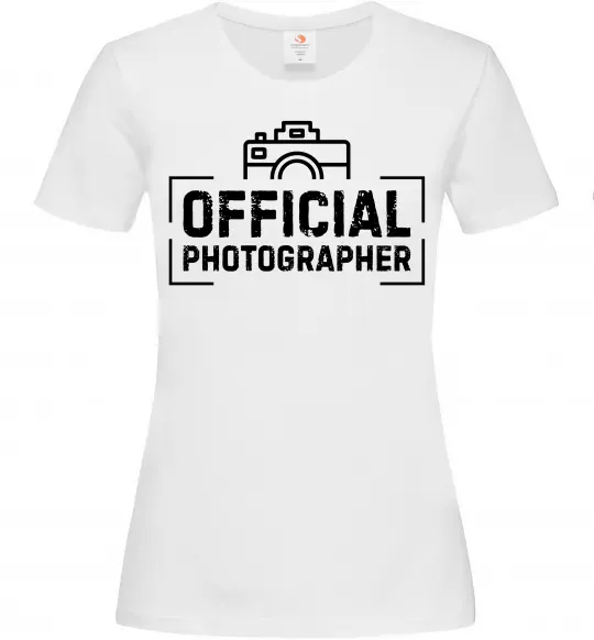 Женская футболка Official photographer Белый фото