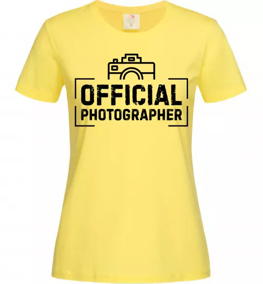 Женская футболка Official photographer Лимонный фото