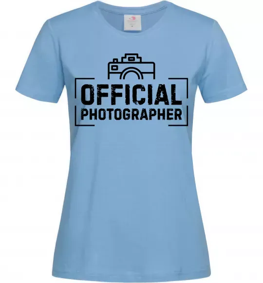 Женская футболка Official photographer Голубой фото