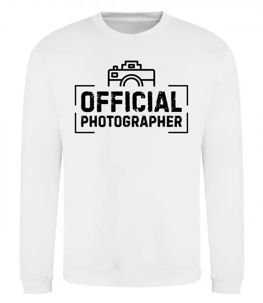 Світшот Official photographer Білий фото