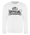 Світшот Official photographer Білий фото