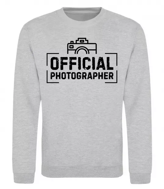 Світшот Official photographer Сірий меланж фото