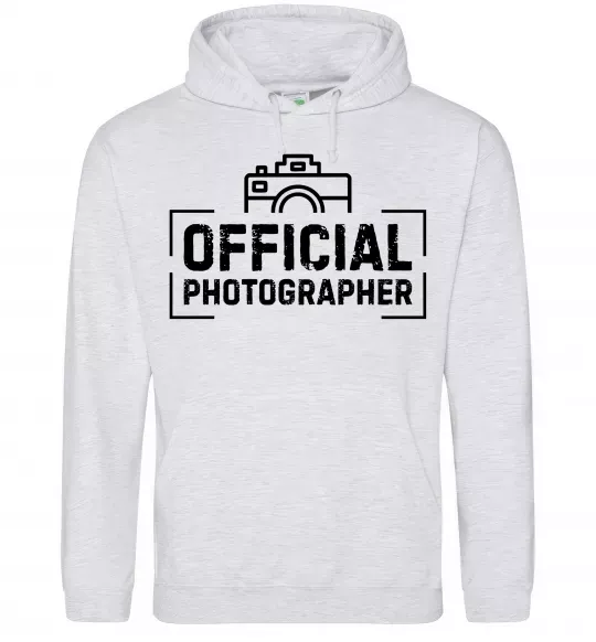 Мужская толстовка (худи) Official photographer Серый меланж фото