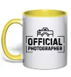 Чашка з кольоровою ручкою Official photographer Сонячно жовтий фото