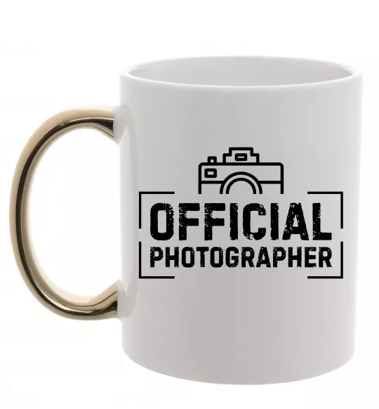 Чашка з кольоровою ручкою Official photographer Золото фото