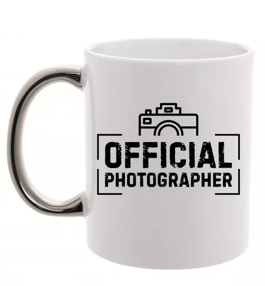 Чашка з кольоровою ручкою Official photographer Срібло фото
