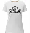 Женская премиум футболка Official photographer Белый фото