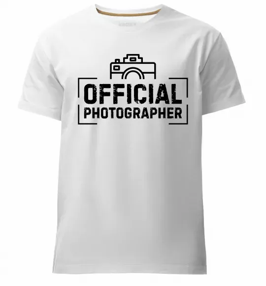 Чоловіча преміум футболка Official photographer Білий фото