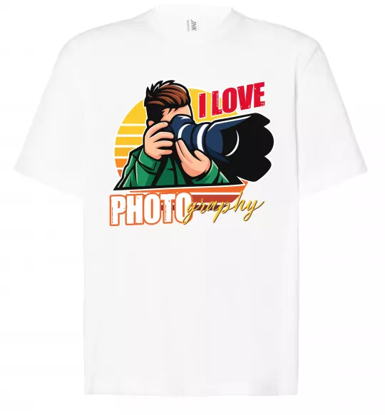 Футболка Оверсайз I love photography photo Белый фото