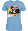 Женская футболка I love photography photo Голубой Женская футболка I love photography photo Голубой фото