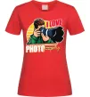 Женская футболка I love photography photo Красный Женская футболка I love photography photo Красный фото