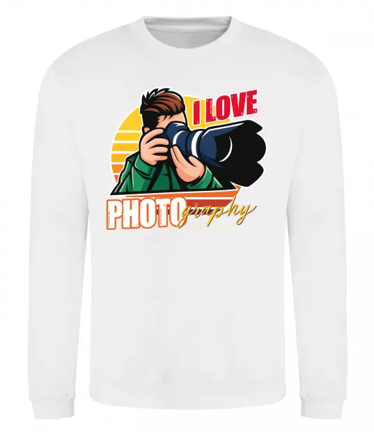 Свитшот I love photography photo Белый фото