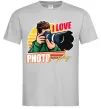Мужская футболка I love photography photo Серый фото