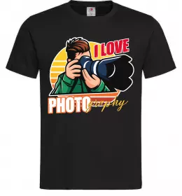 Мужская футболка I love photography photo Черный фото