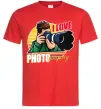 Мужская футболка I love photography photo Красный фото