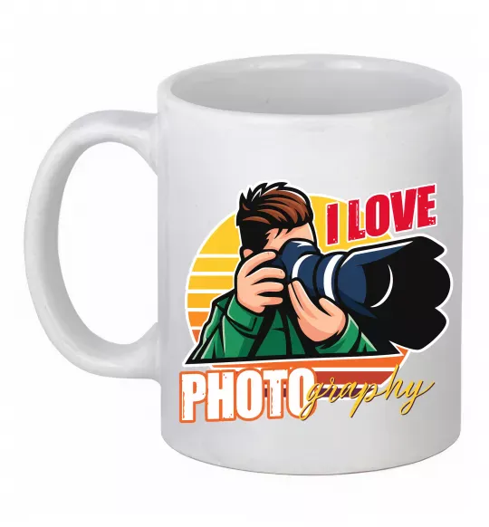 Чашка керамическая I love photography photo Белый фото