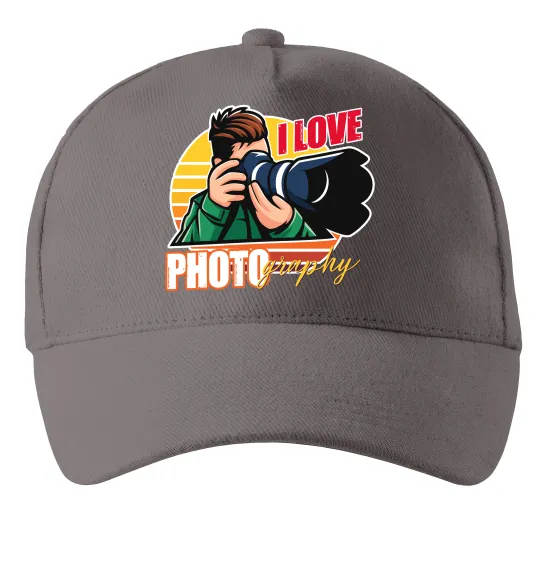 Кепка I love photography photo Сірий фото